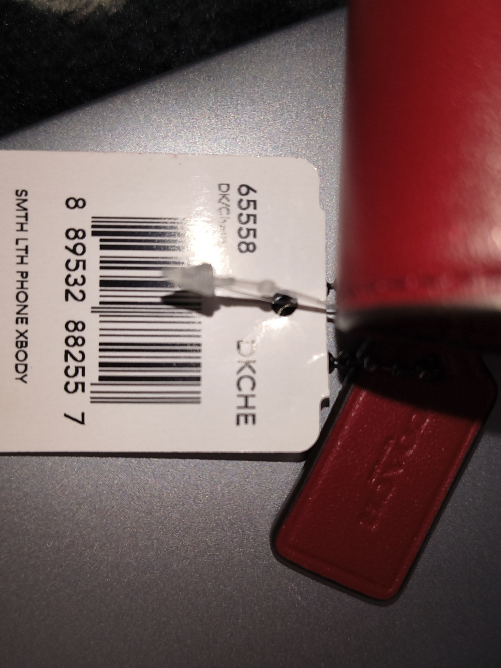 Coach Tag And Crossbody Strap ❤️ Dark Cherry And Gun Metal - Picture 7 of 11